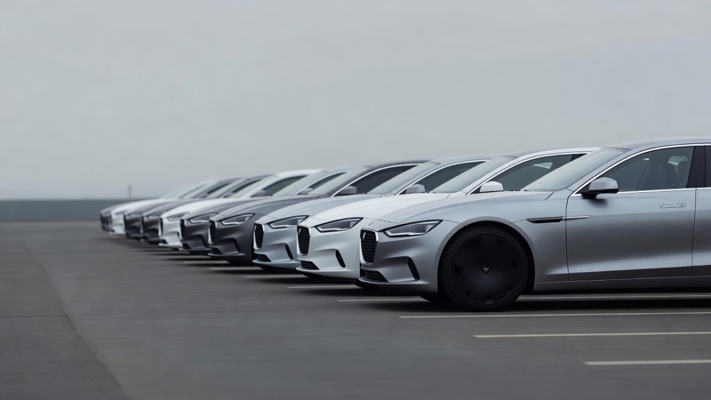 A row of parked cars seen receding into the distance